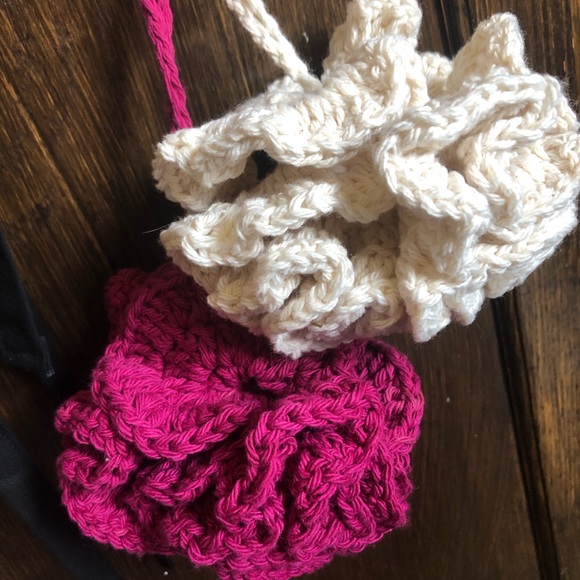 Cotton loufa variety colours peach, mint, soft grey, green blend, yellow, fusia - Picture 2 of 5